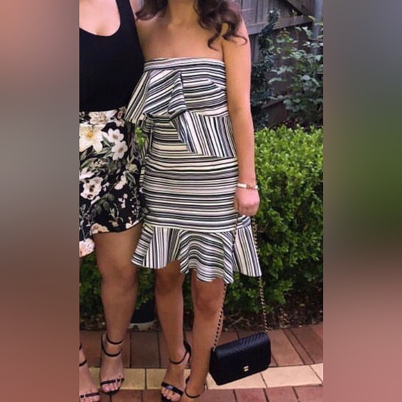 By Johnny Briath Stripe Frill Mini Dress - Picture 7 of 7